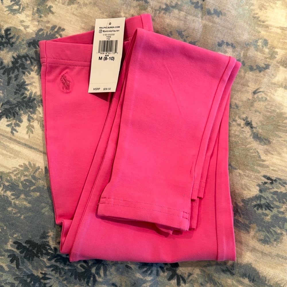 NWT POLO Ralph Lauren bow back leggings M 8 - 10